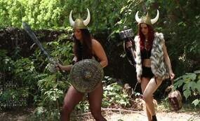 Viking Lesbians playtime with dildo