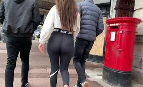 Fitness babe on the street