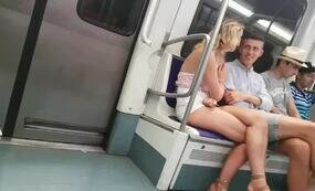 Legs at the train
