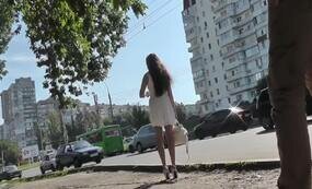 White dress on the street