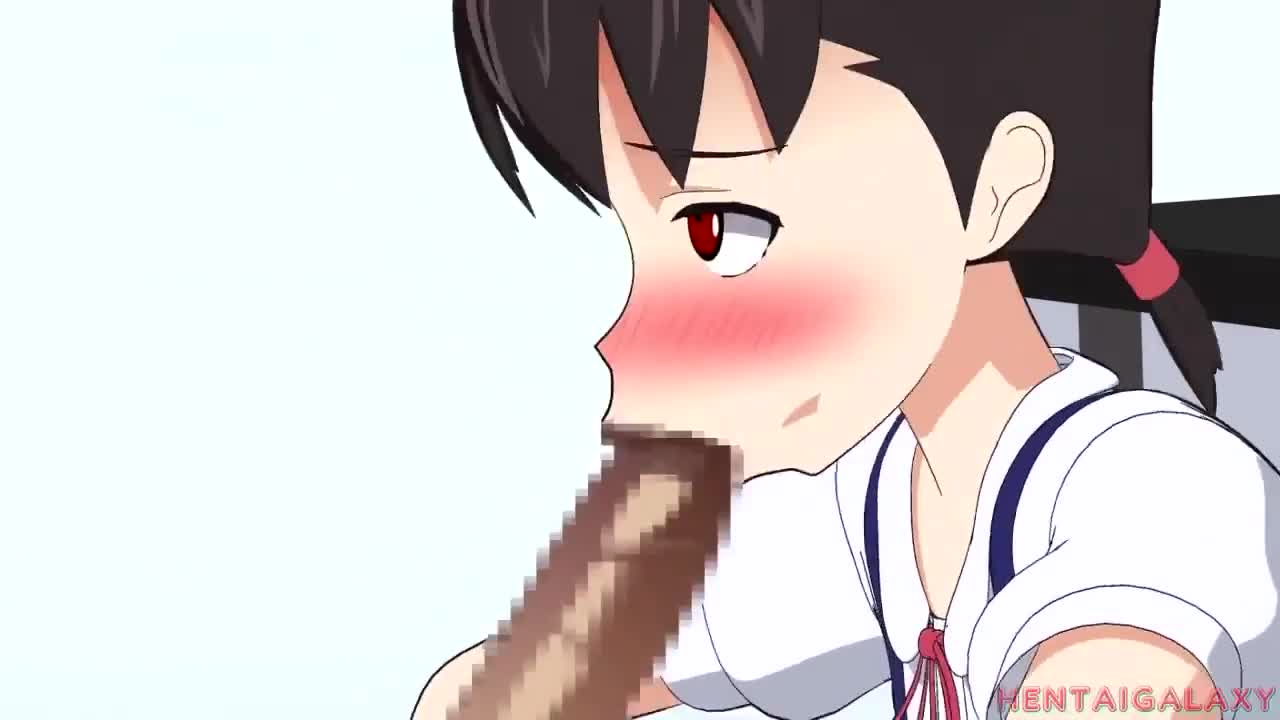 Anime girl sucking little dick