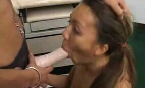 Office sluts fucking with strapon