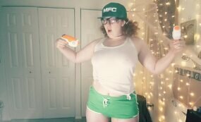 Wet boobies cosplayer